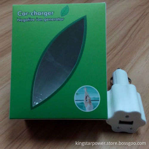 Oxygen Bar Ionizer Auto Car Freshener Air Purifier USB Mobile Phone Charger